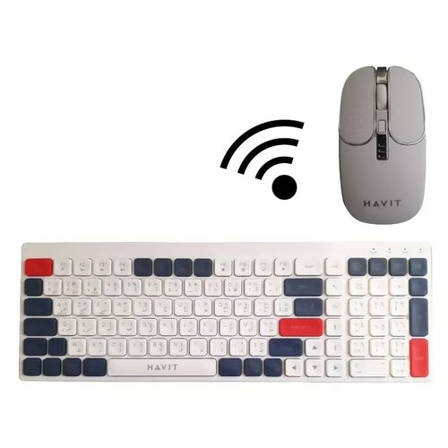 COMBO SANS FIL WIRELESS CLAVIER MOUSE OFFICE HAVIT KB830 RECHARGEABLE